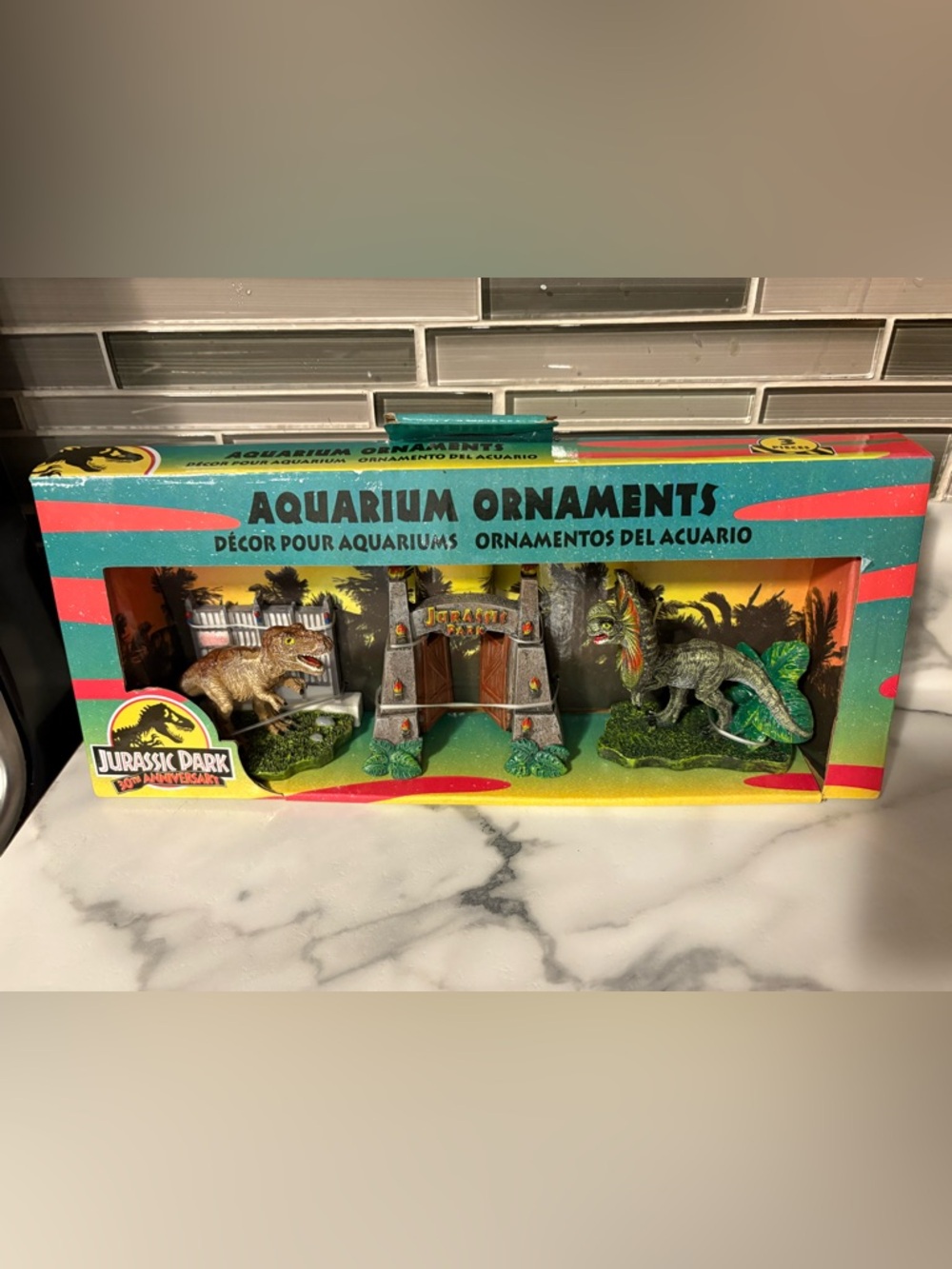 Penn-Plax Jurassic Park 3-Piece Aquarium Ornament Bundle - T Rex